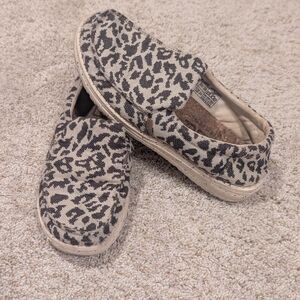 Hey Dude Misty Woven Cheetah Grey Slip-Ons